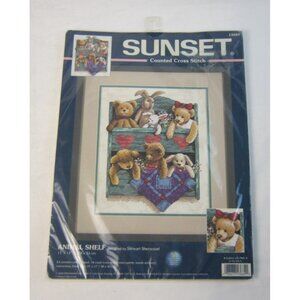 Sunset Animal Shelf 11" x 13" Counted Cross Stitch Kit #13684- New(Other)